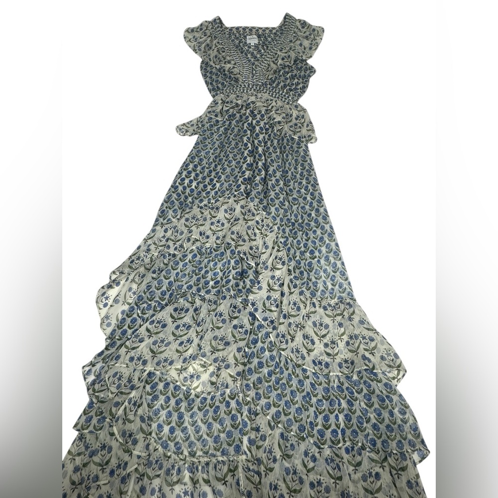 NEW MISA Los Angeles Ruffle-Tiered Ingrid Floral Maxi Dress S - Picture 6 of 12